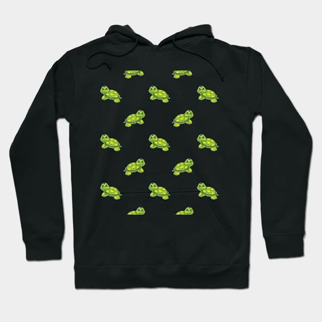 Cute Turtle Pattern Hoodie by Funky Turtle